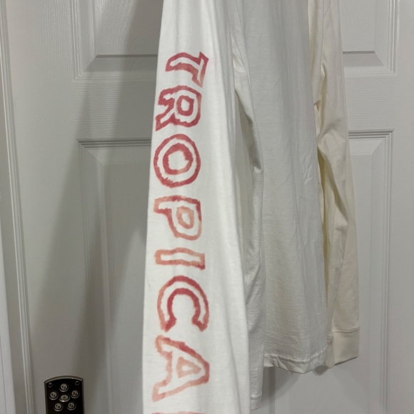 Men’s Aeropostale Men’s Long Sleeve Shirt  White Tropical Fever Palm Graph Sz L - Picture 3 of 4